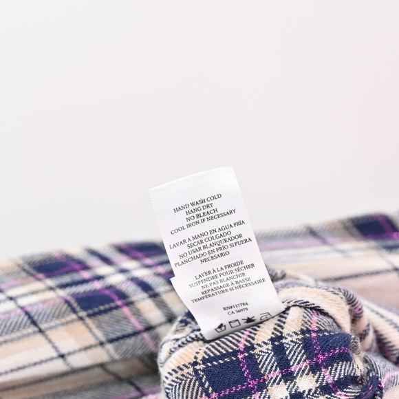 RAILS Hunter Top Womens Size S Button Blouse Stone Navy Fucshia Plaid Western - Picture 8 of 12